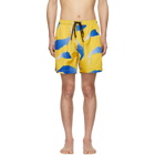 Double Rainbouu Yellow and Blue Falling Flying Swim Shorts