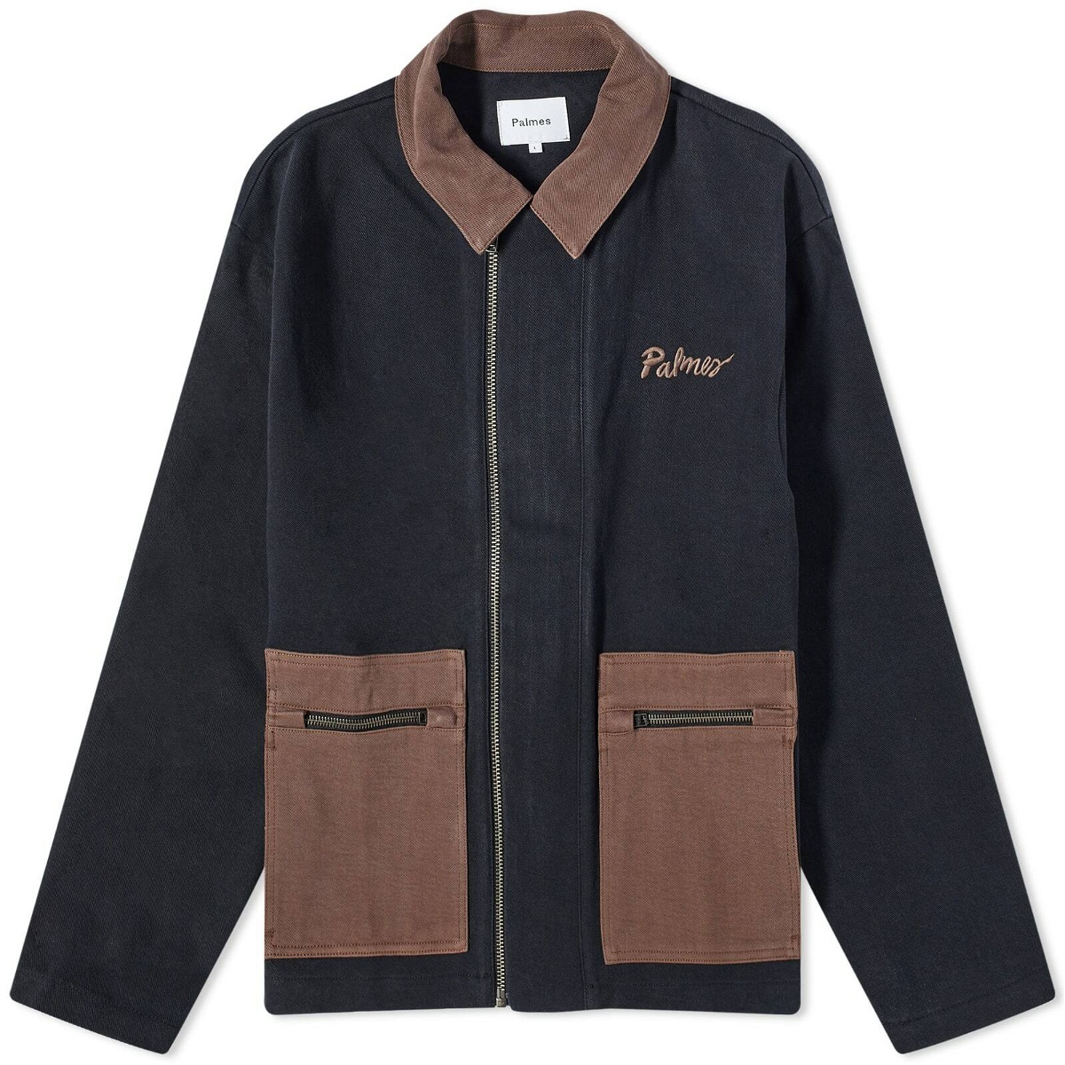Photo: Palmes Men's Double Zip Jacket in Black/Brown