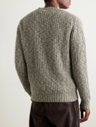 Incotex - Zanone Ribbed Brushed-Wool Sweater - Green