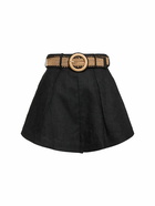 ZIMMERMANN Halliday Linen Belted Tuck Shorts