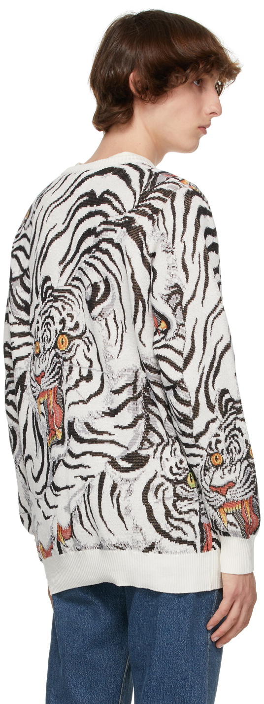 WACKO MARIA White Tiger 'Guilty Parties' Cardigan Wacko Maria