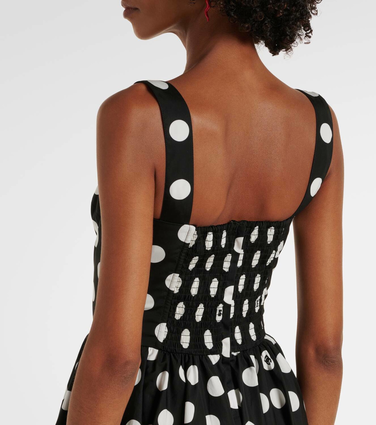 Dolce&Gabbana Polka-dot cotton poplin corset dress