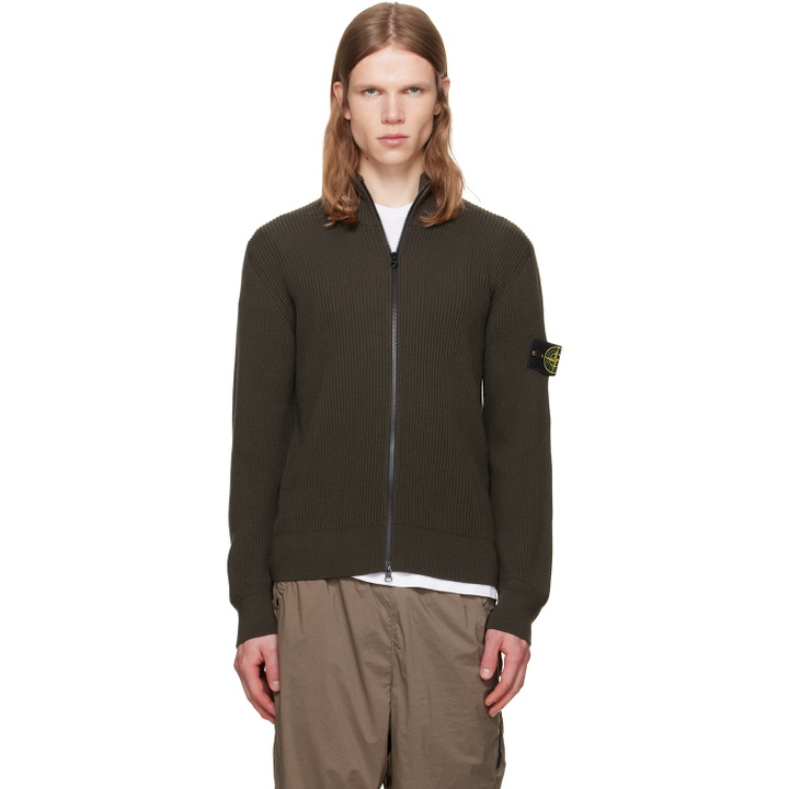 Photo: Stone Island Brown 5100017 Ribbed RWS Wool Sweatshirt