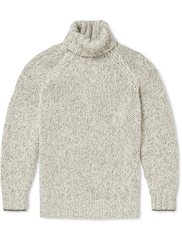 Photo: Brunello Cucinelli - Virgin Wool, Cashmere and Silk-Blend Rollneck Sweater - Neutrals