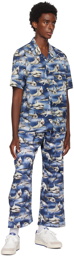 Palm Angels Blue & Black Sharks Trousers