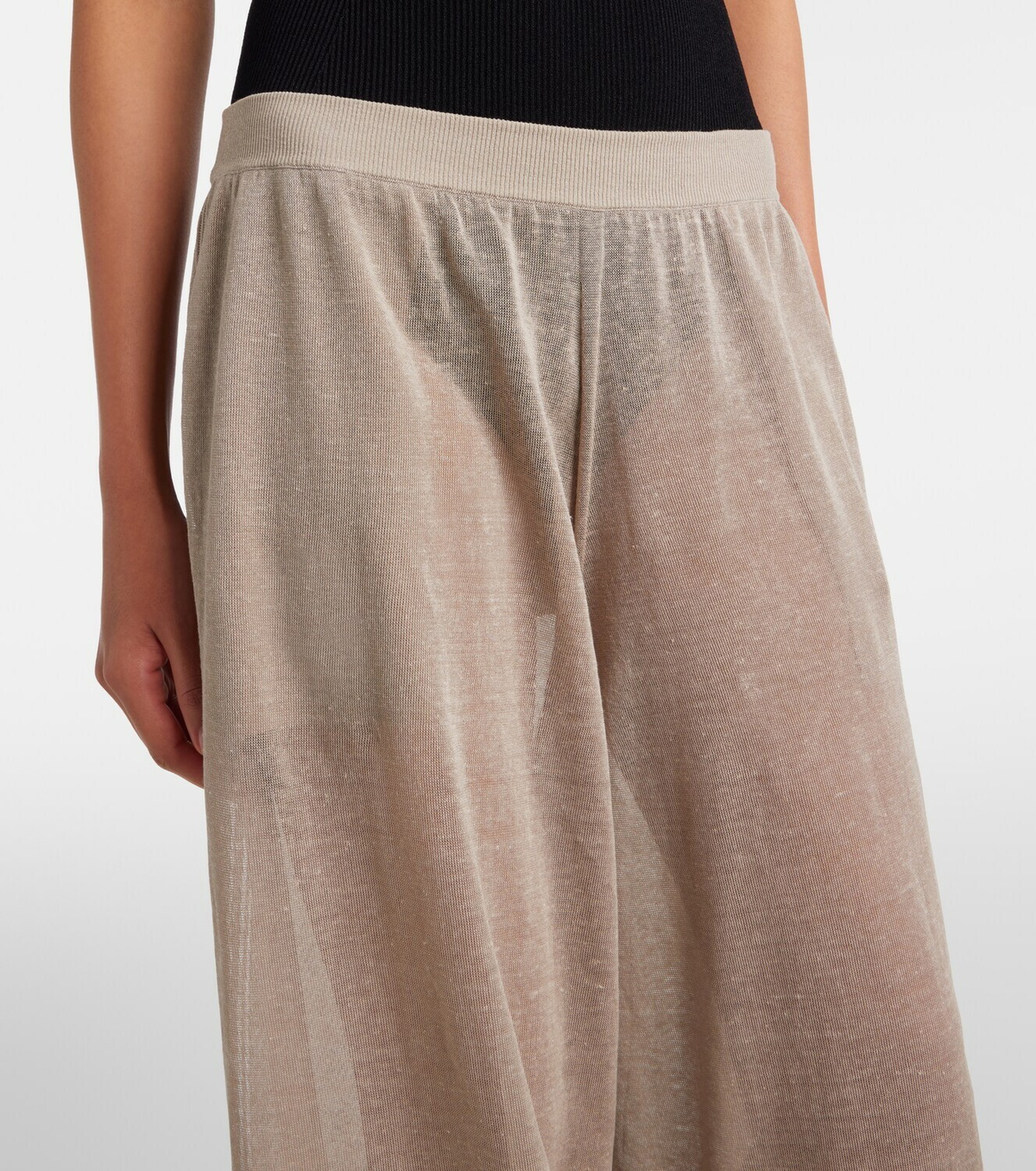 Alaïa Linen and silk wide-leg pants