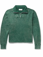 Les Tien - Yacht Garment-Dyed Cotton-Jersey Half-Zip Sweatshirt - Green