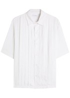 Gusari Montecarlo Pleated Linen Shirt White