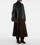 Yves Salomon Shearling-lined suede wedge ankle boots
