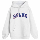 BEAMS Men's College Logo Hoodie in Ash Grey