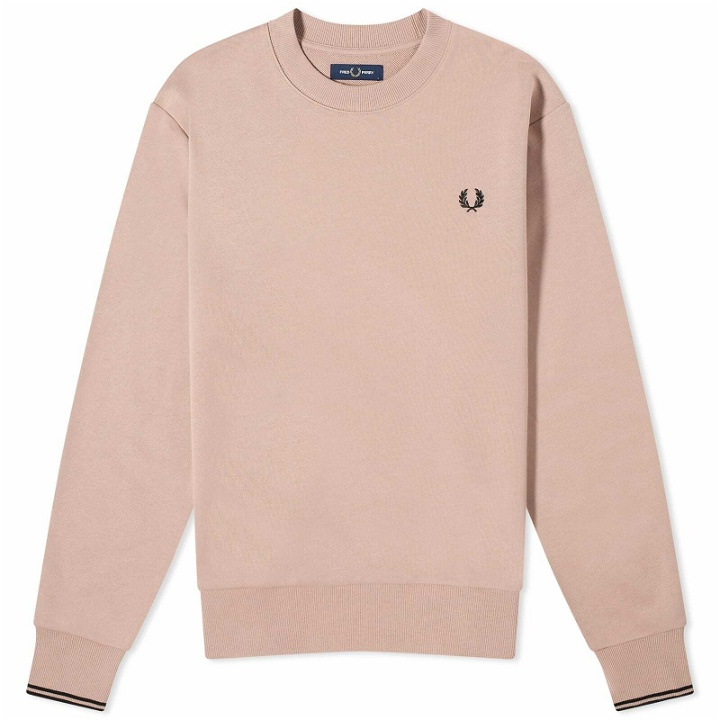 Photo: Fred Perry Men's Crew Sweater in Dark Pink
