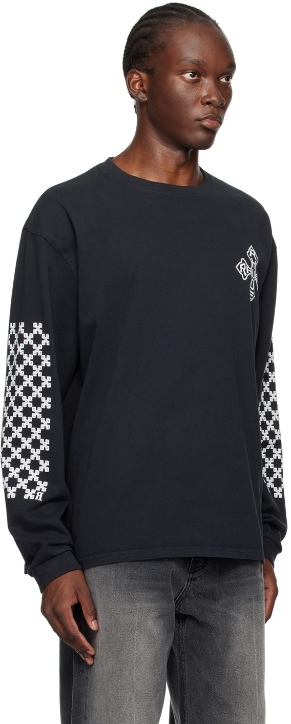 Rhude Black Cross Long Sleeve T-Shirt Rhude