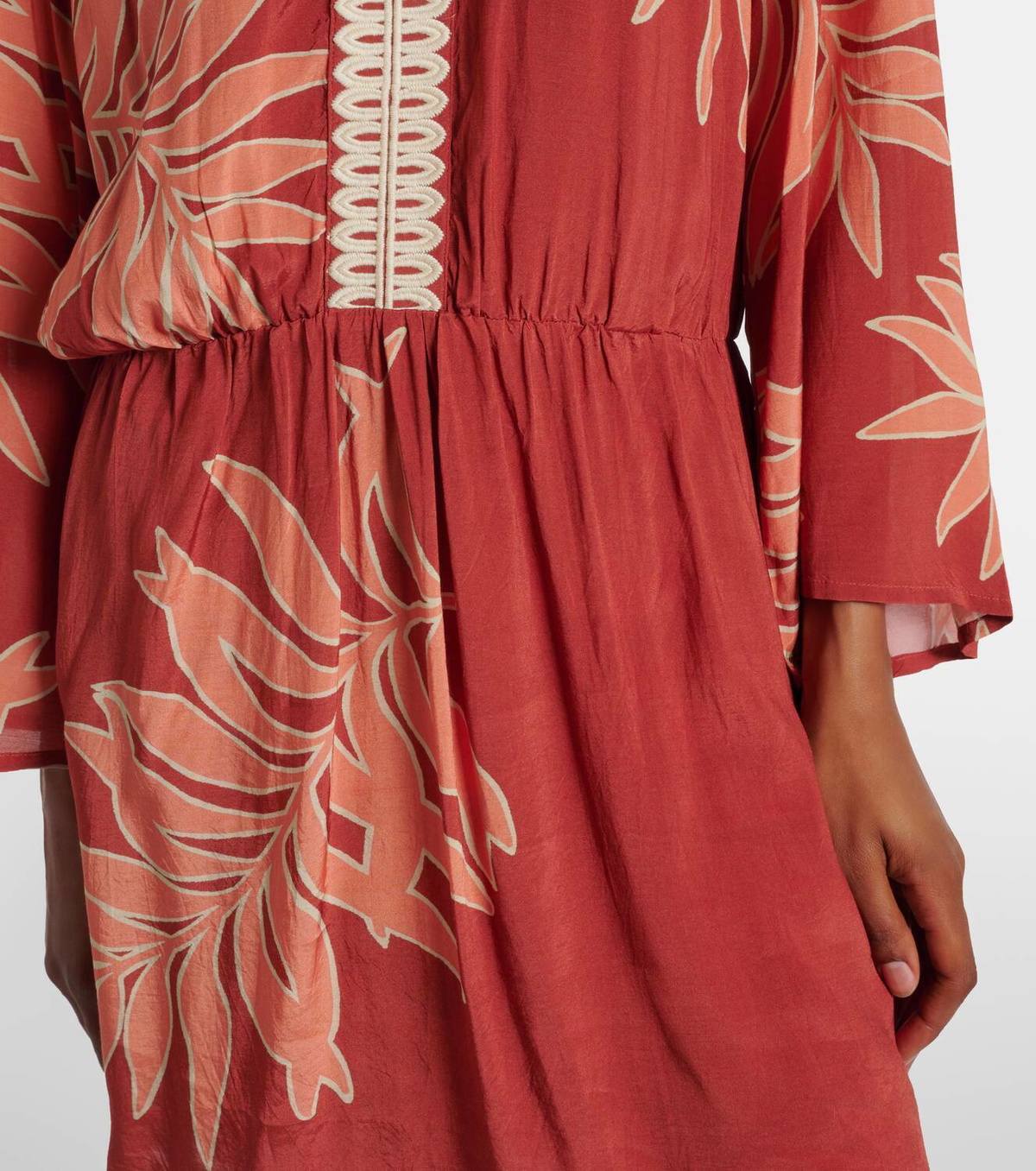 Velvet Phoebe embroidered printed minidress