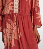 Velvet Phoebe embroidered printed minidress