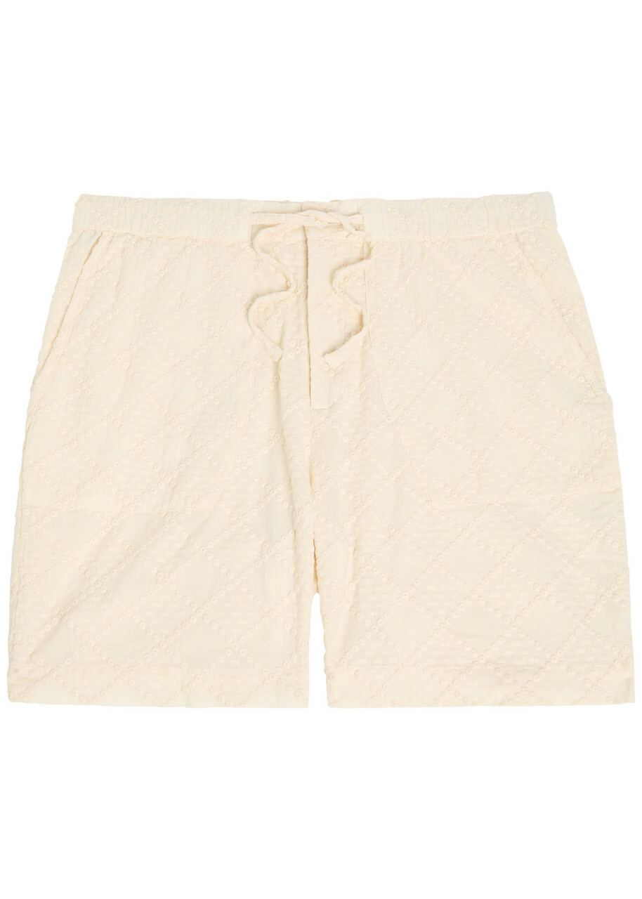 Smr Days Escobelle Embroidered Cotton Shorts Beige