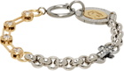 IN GOLD WE TRUST PARIS Rolo & Crystal Chains Cross Charms Logo Bracelet