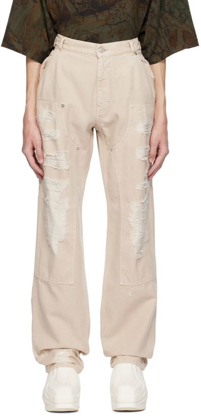 Photo: 1017 ALYX 9SM Beige Destroyed Trousers