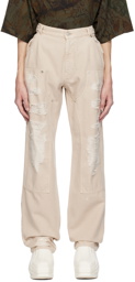 1017 ALYX 9SM Beige Destroyed Trousers