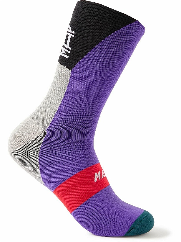 Photo: MAAP - Form Colour-Block Stretch-Knit Socks - Purple