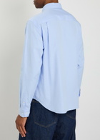 Vowels Logo-embroidery Cotton Shirt Blue