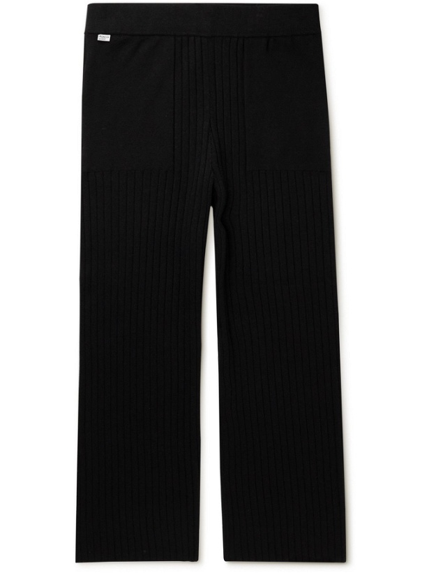 Photo: Moncler Genius - 2 Moncler 1952 Ribbed-Knit Sweatpants - Black