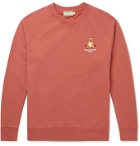 Maison Kitsuné - Logo-Embroidered Loopback Cotton-Jersey Sweatshirt - Pink