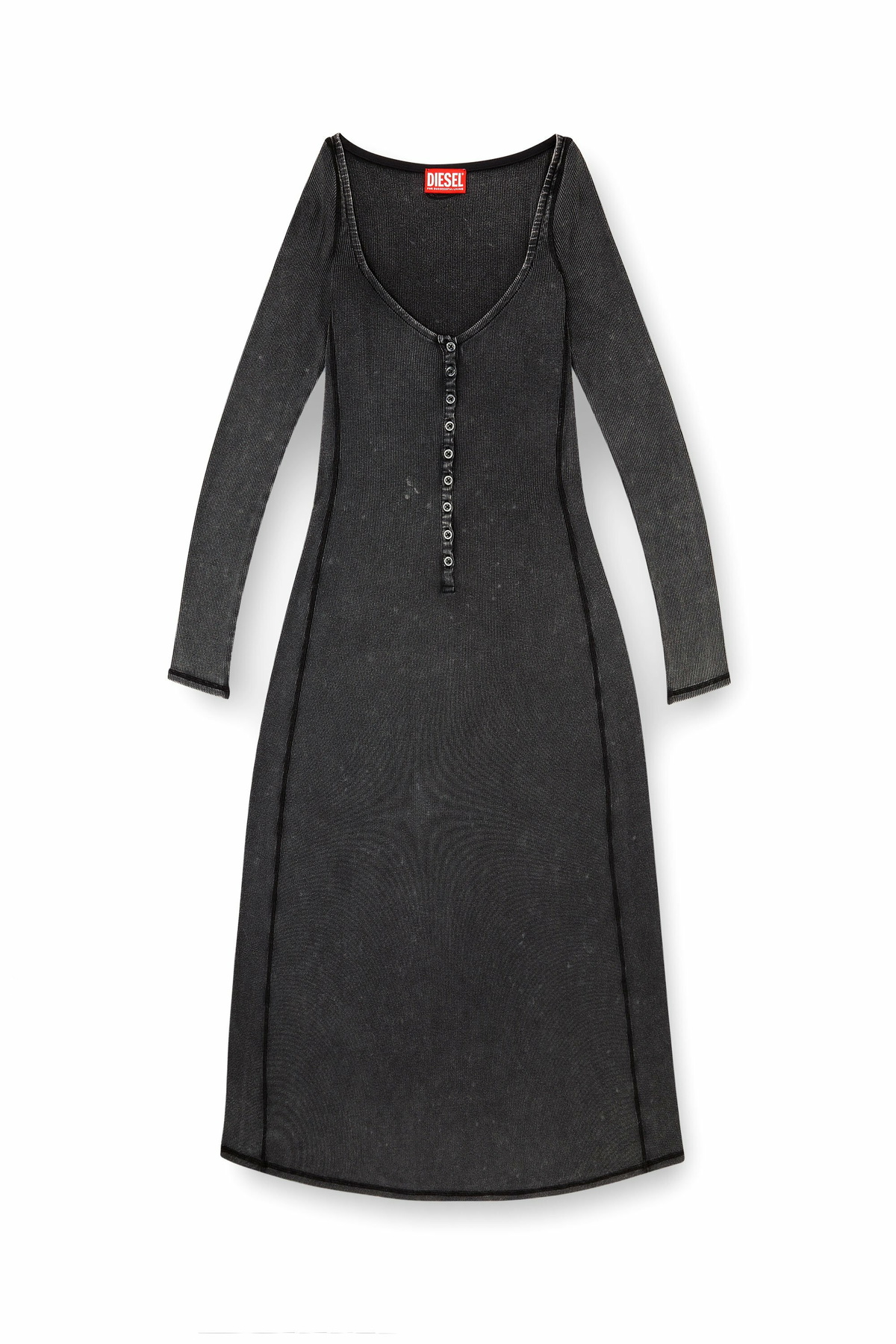 Diesel Midi dress in faded ribbed jersey - Dresses Womens in Grey