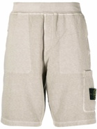 STONE ISLAND - Logo Cotton Shorts