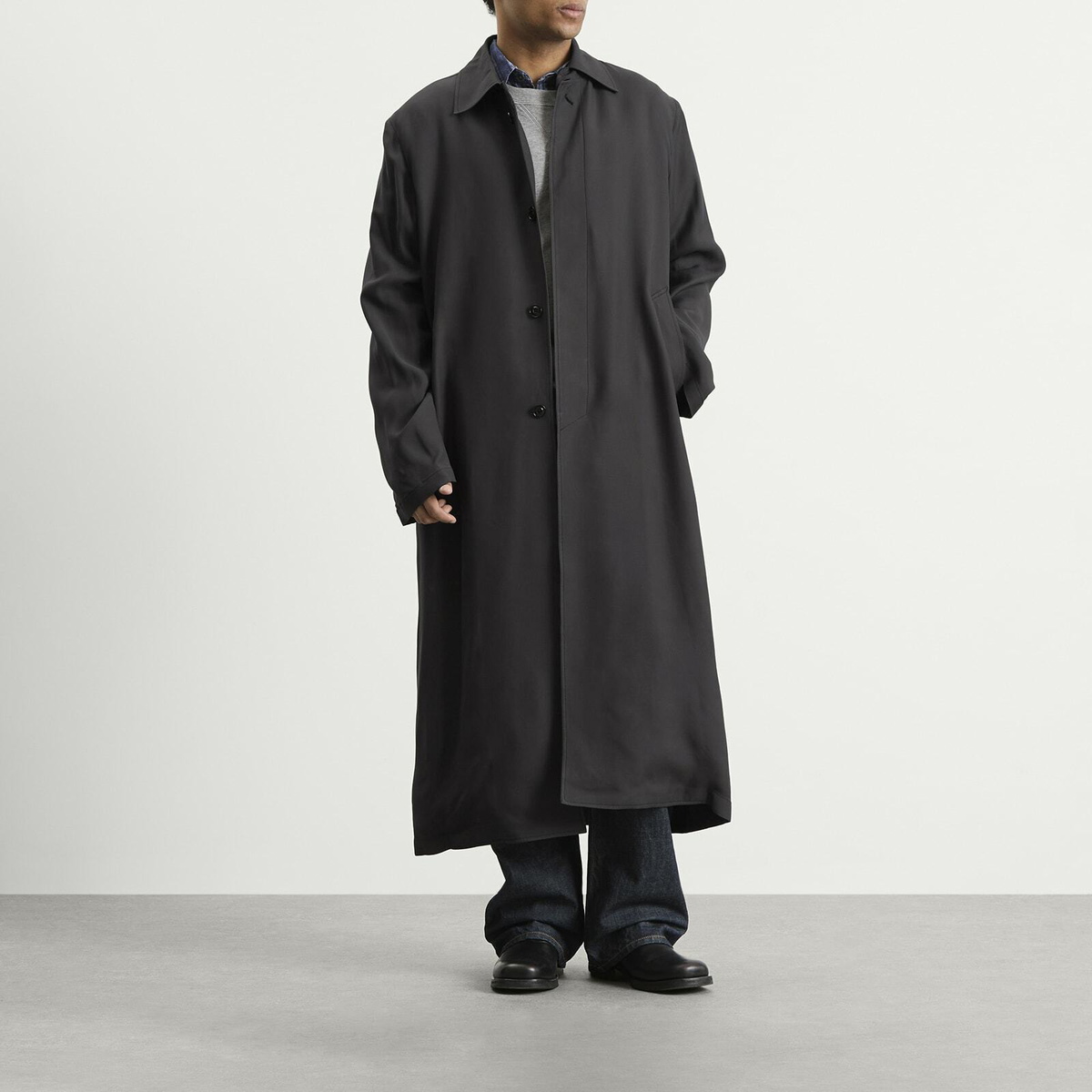 Our Legacy Men's Viscose Cloak Carcoat in Muted Lead