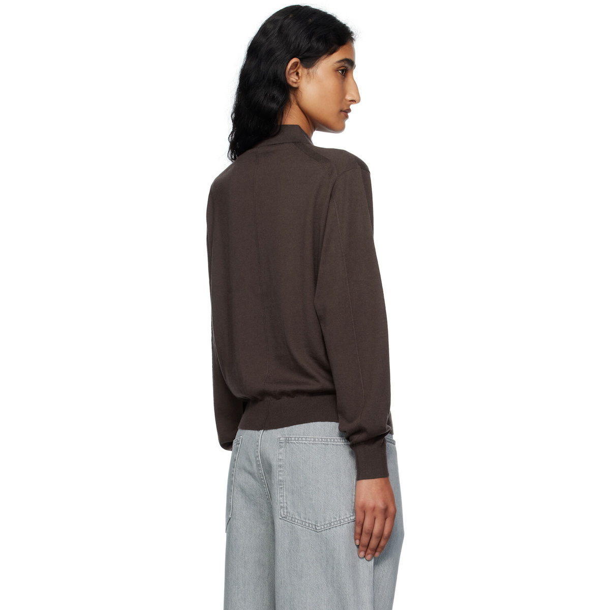6397 Brown Long Sleeve Polo