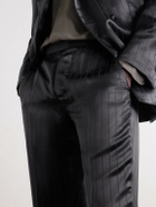 TOM FORD - Straight-Leg Pinstriped Satin Suit Trousers - Black