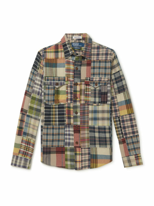 Photo: Polo Ralph Lauren - Patchwork Checked Cotton Shirt - Green