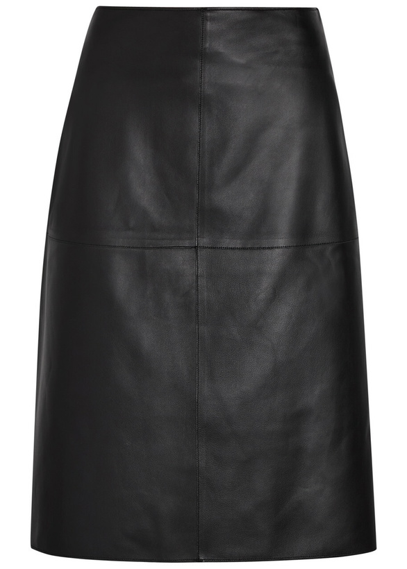 Photo: Joseph Niven Panelled Leather Midi Skirt Black