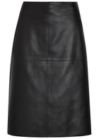 Joseph Niven Panelled Leather Midi Skirt Black