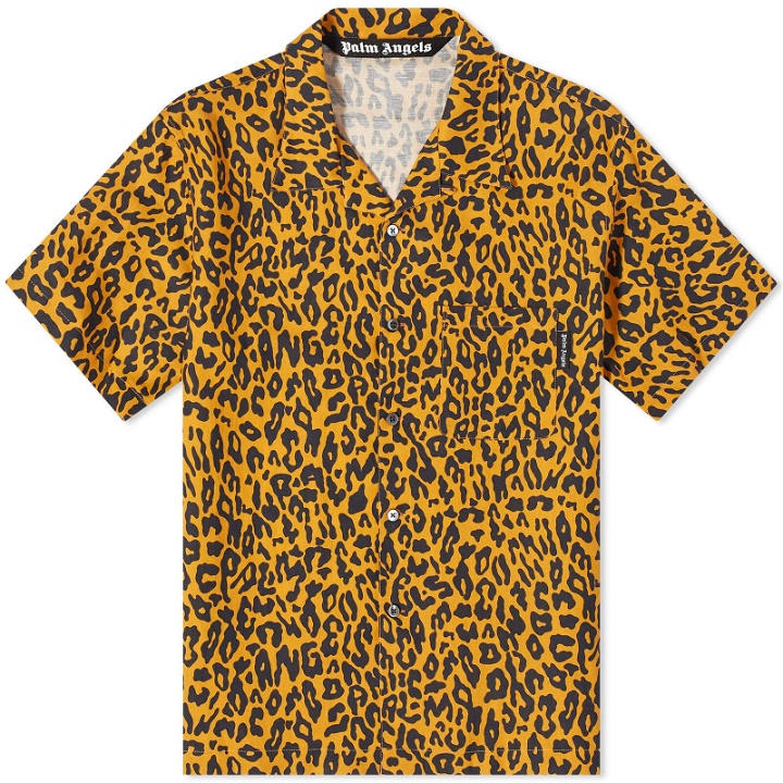 Photo: Palm Angels Men's Leopard Vacation Shirt in Orange