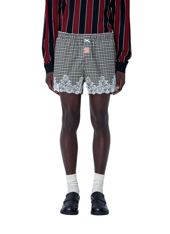 Photo: Martine Rose Lace Trim Checkered Shorts