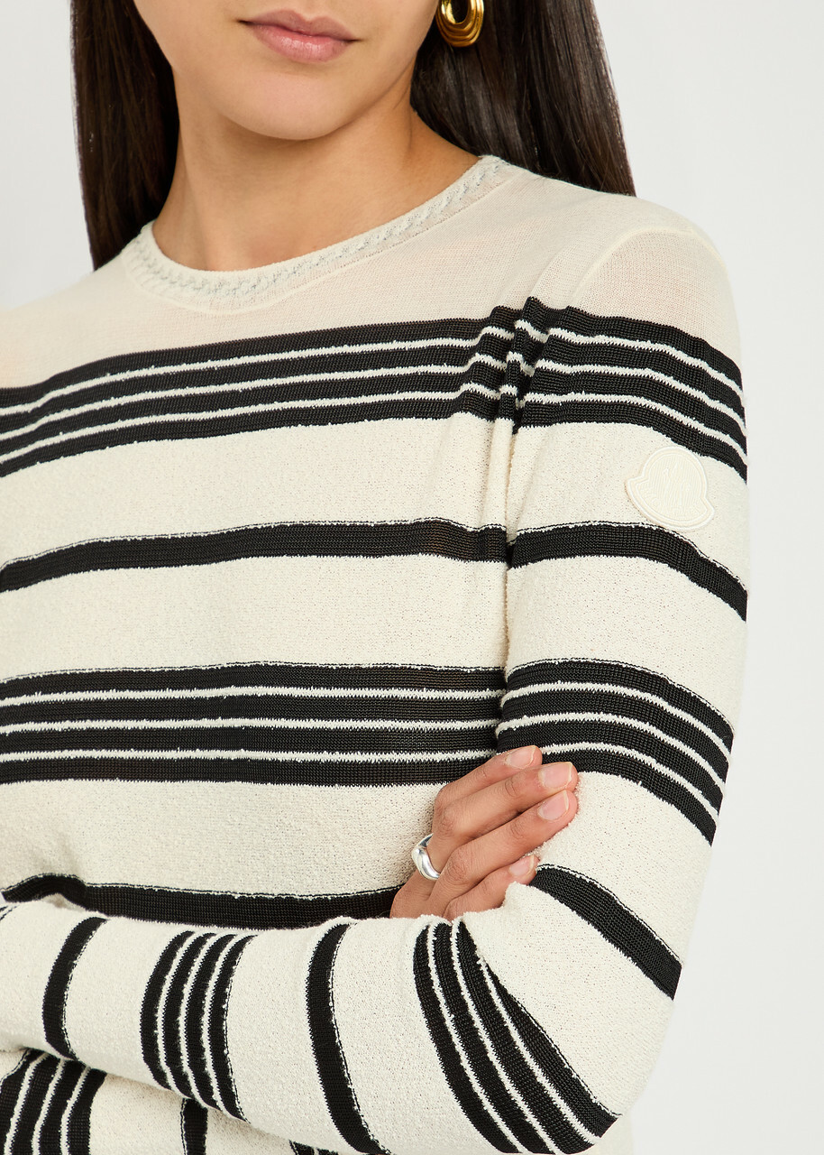 Moncler Striped Bouclé Midi Dress Stripe