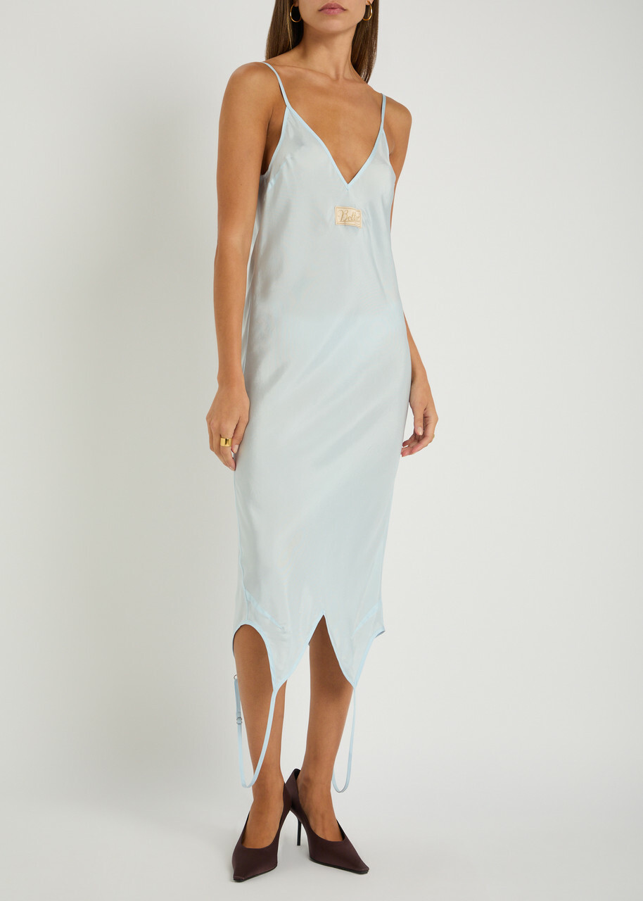 Bettter Logo Semi-sheer Twill Midi Dress Light Blue