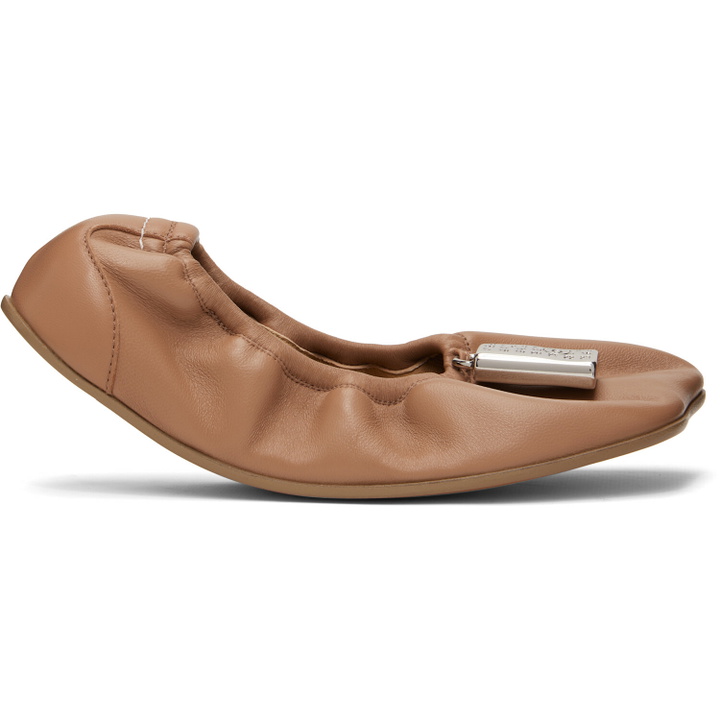 Photo: MM6 Maison Margiela Brown Numeric Anatomic Ballerina Flats