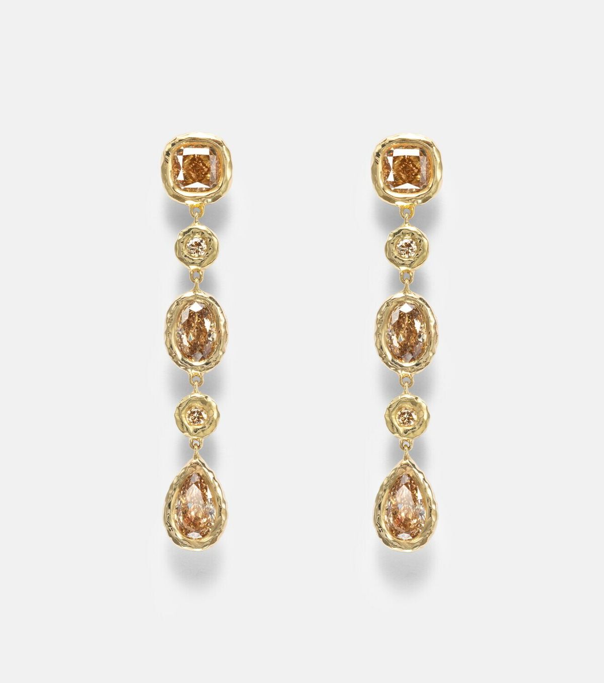 Octavia Elizabeth Nesting Gem 18kt gold drop earrings with diamonds