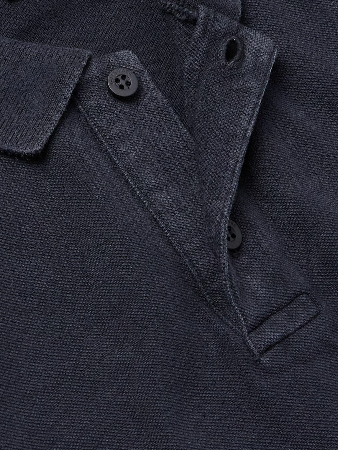 Balenciaga - Laurel Embroidered Distressed Cotton-Piqué Polo Shirt - Black