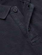 Balenciaga - Laurel Embroidered Distressed Cotton-Piqué Polo Shirt - Black