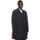 Thom Browne Navy Down RWB Stripe Chesterfield Coat