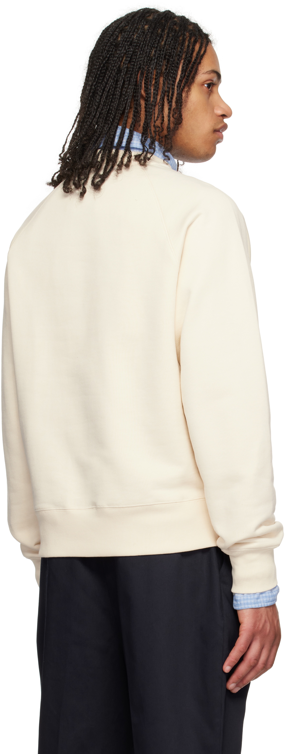 AMI Paris Off-White Cotton Ami de Coeur Patch Sweatshirt AMI