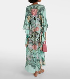 Camilla Gathered floral silk kaftan