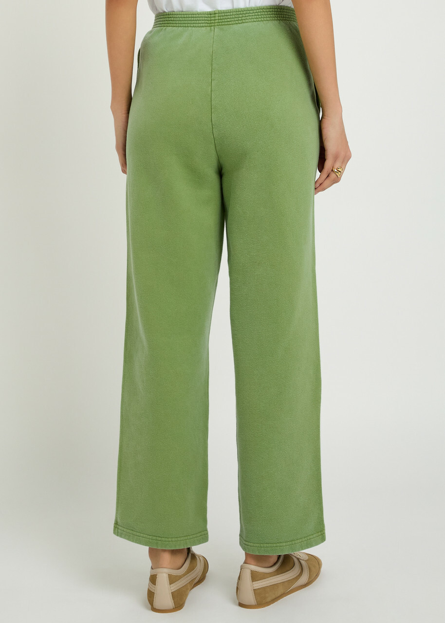 American Vintage Plizzy Logo-print Cotton Sweatpants Light Green