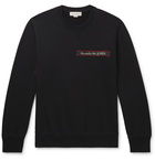 ALEXANDER MCQUEEN - Slim-Fit Logo-Print Webbing-Trimmed Looback Cotton-Jersey Sweatshirt - Black