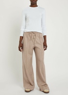 Vince Drawstring Wide-leg Wool-blend Trousers Marzipan