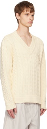 Hugo Off-White V-Neck Sweater