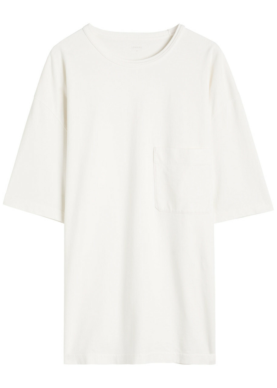 Lemaire Short Sleeve Cotton T-shirt Cream